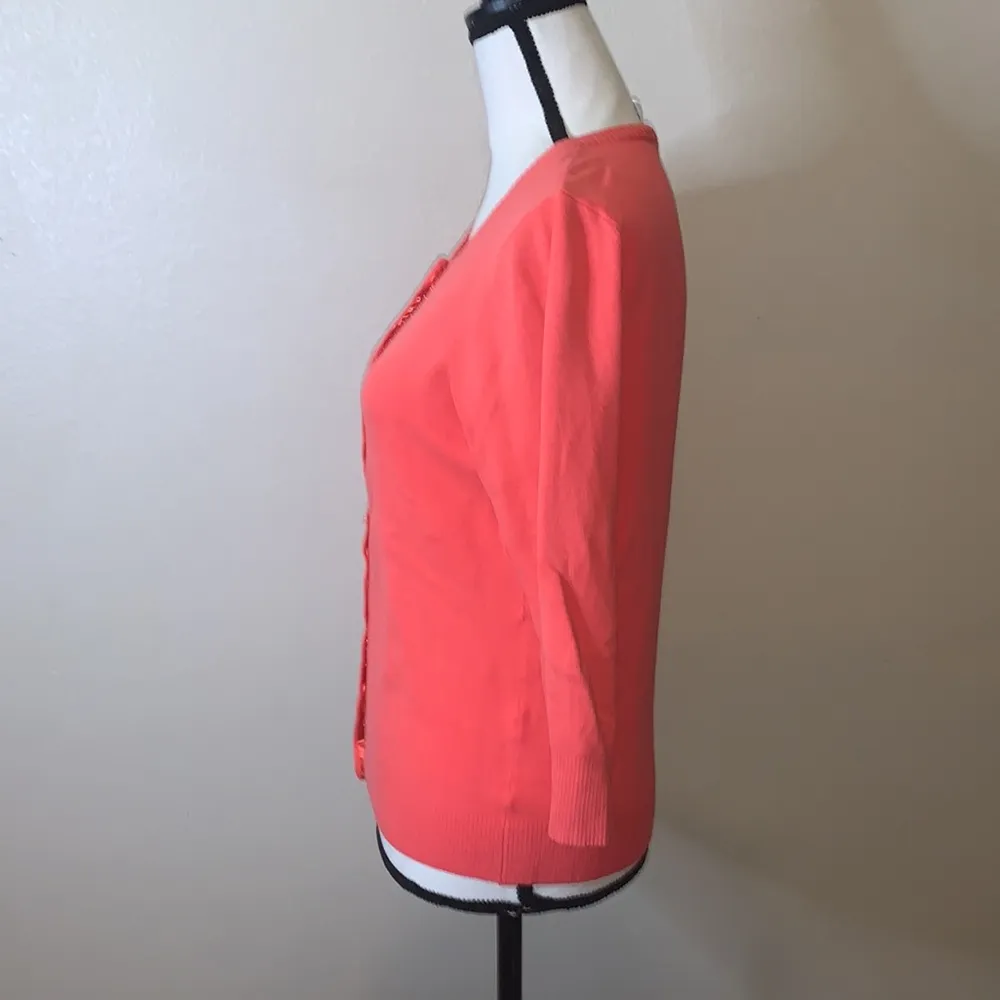 Old Navy  perfect fit stretch pink beaded button down cardigan sweater - Image 4