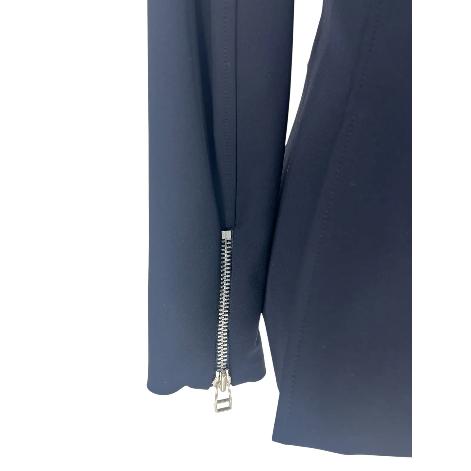 Veronica Beard Hadley Scuba Moto Jacket Navy - Image 16