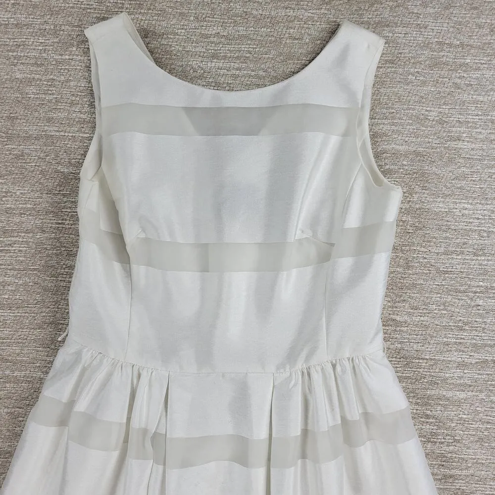 Taylor Darling Dress Womens 6 White Windowpane A - Image 6