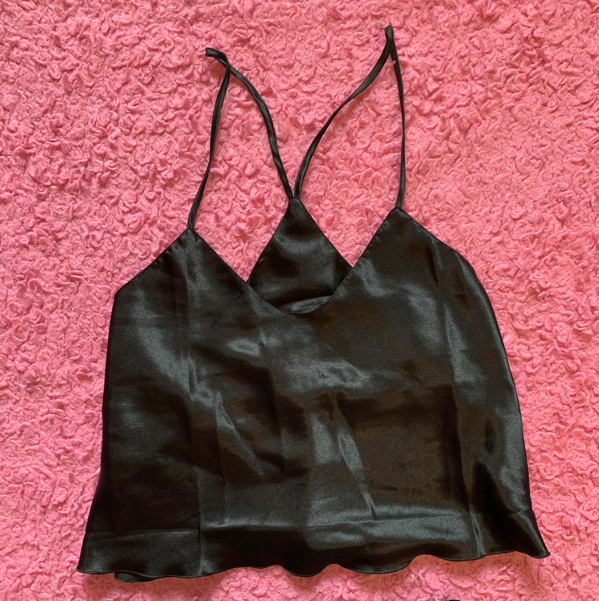 SheIn Black Silk Pajama Set - Image 2