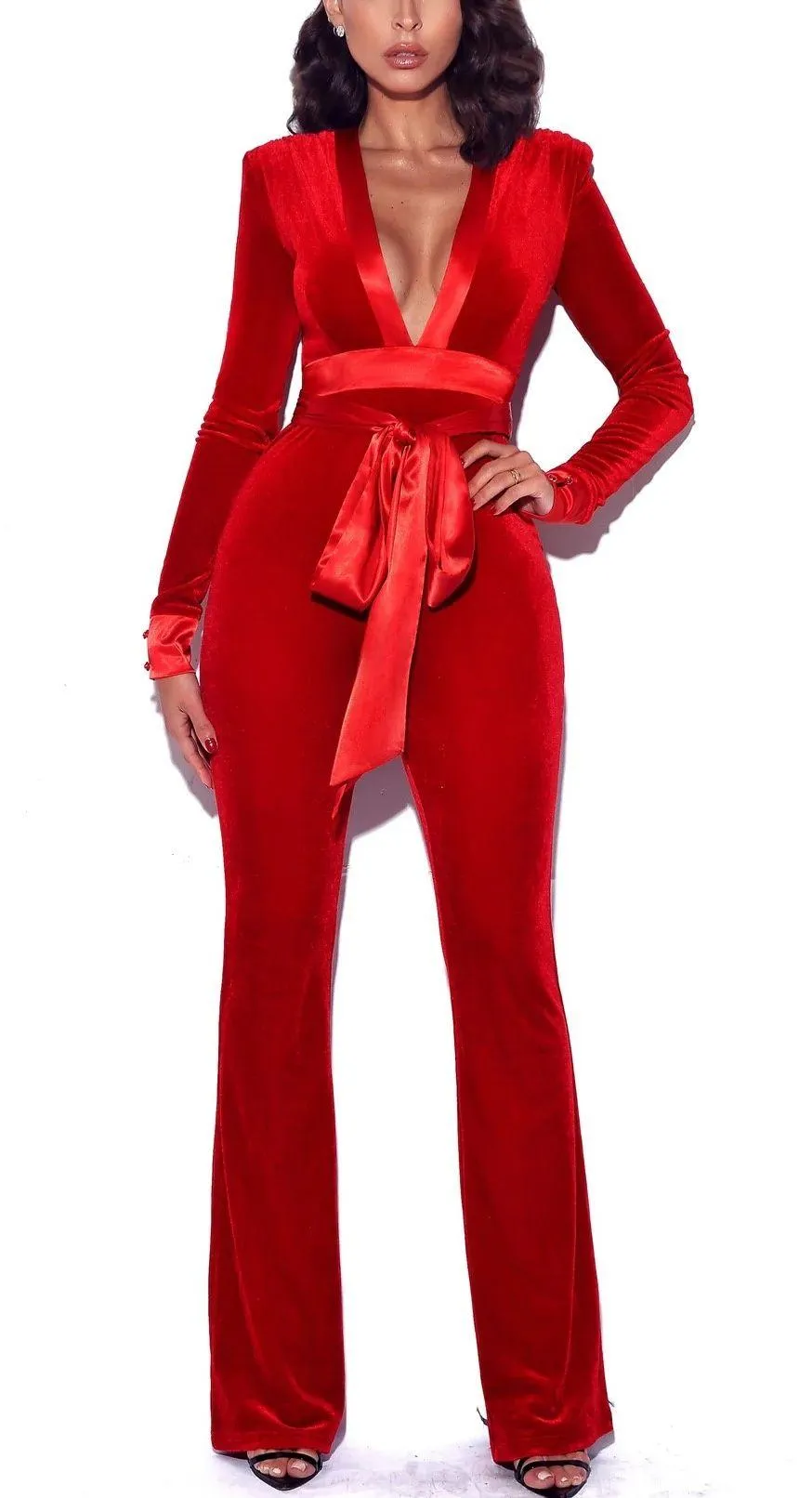 Red velvet Miss Circle jumpsuit Size L - Image 2