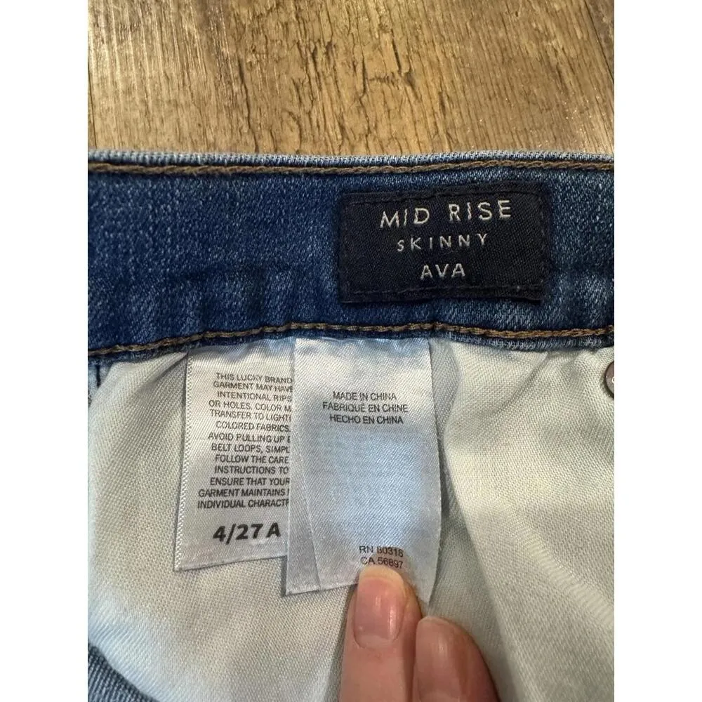 Lucky Brand Mid Rise Ava Skinny Jeans Size 4 / 27 - Image 4