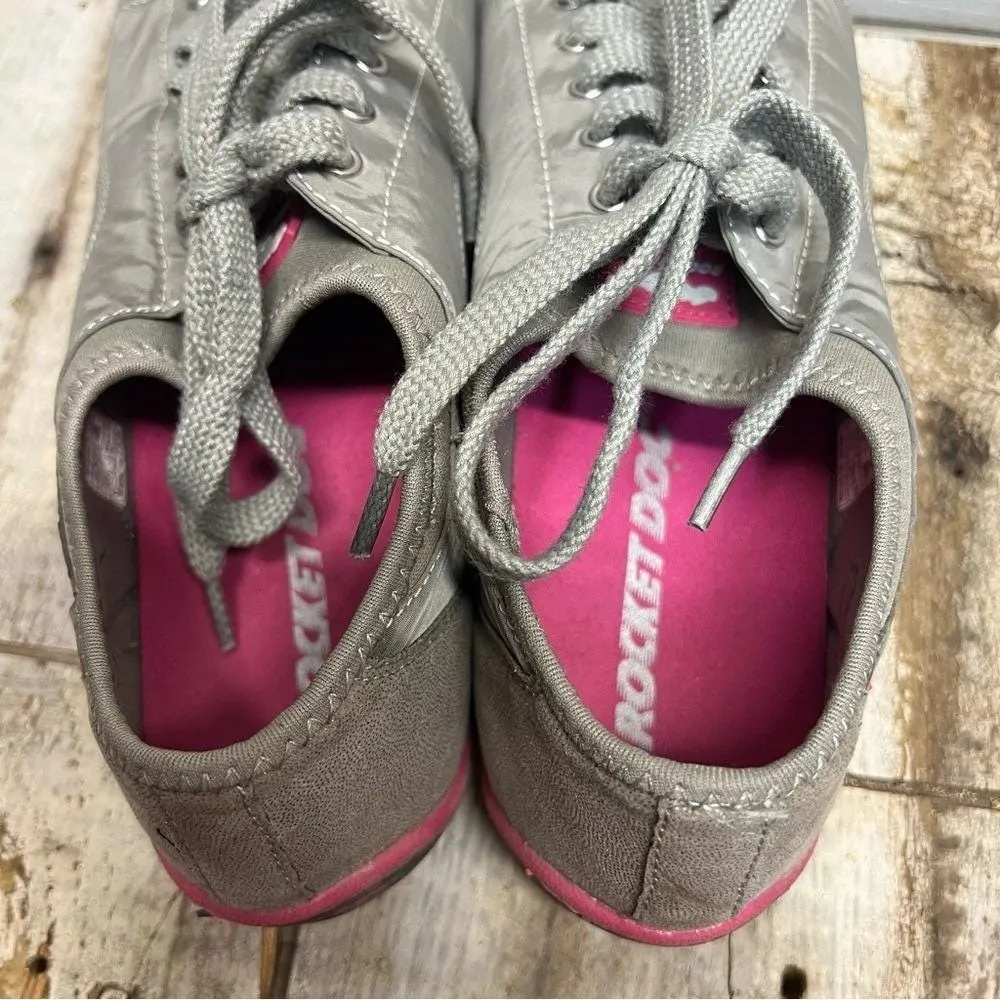 Y2K Rocket Dog Jazzin Barefoot Shoes Pink Grey Shimmer Barbie C2740511 W 8.5 - Image 5