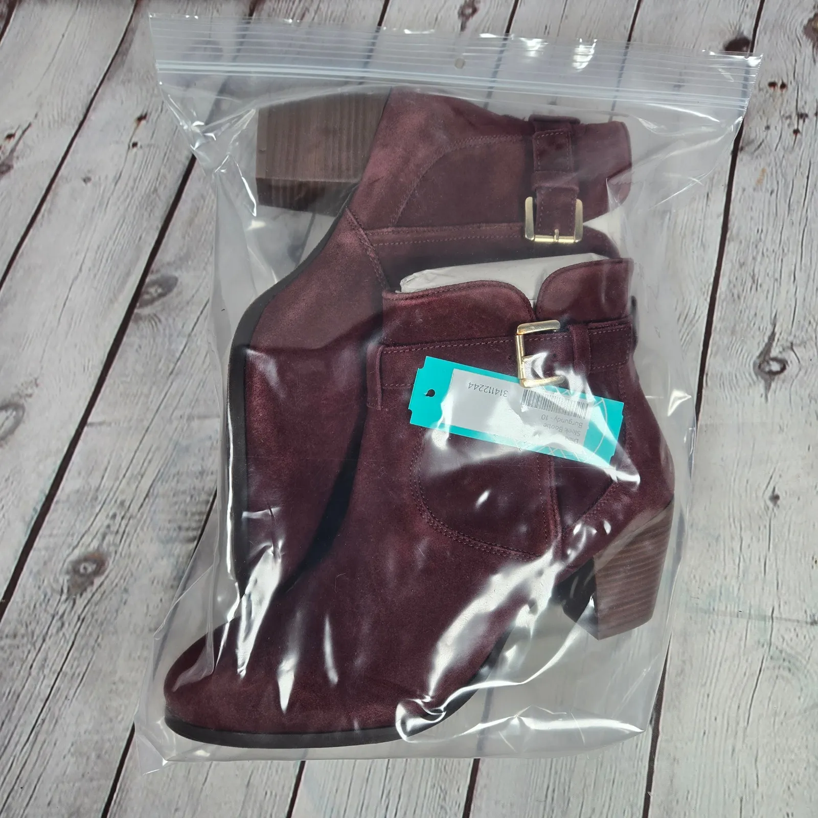 Diba‎ Sleek Burgundy Suede Bootie 10 NWT Red - Image 10