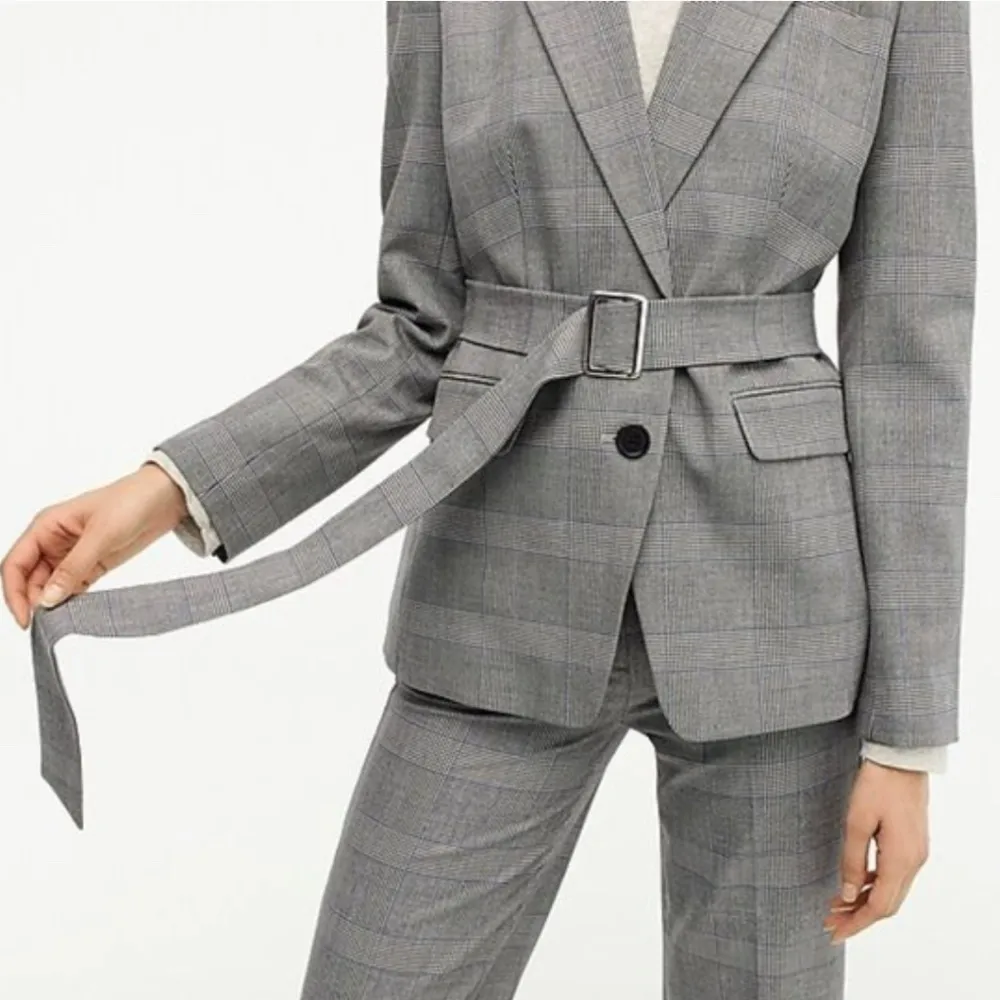 NWT J.crew plaid belted blazer - Image 4