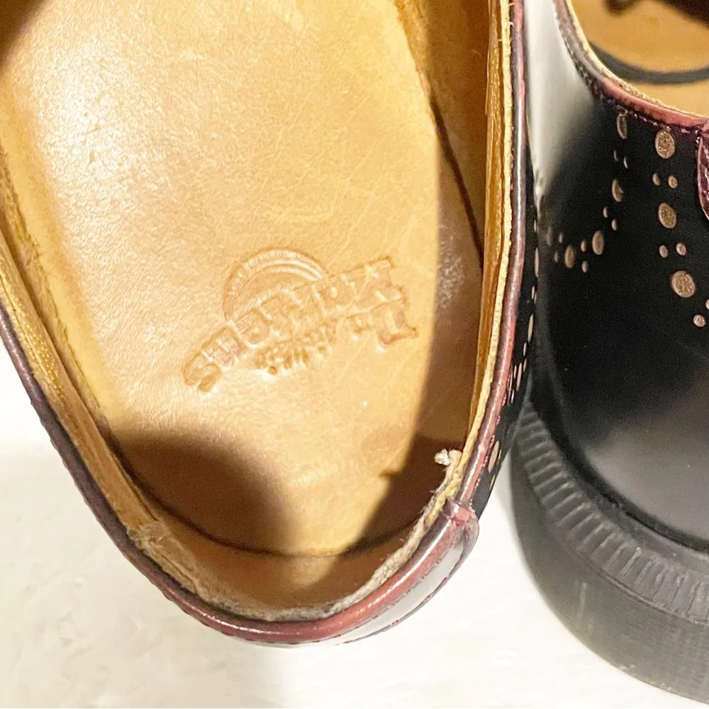 DR. MARTENS WOMEN'S 8 CHARLOTTE ARCADIA ETCHED BROGUES CHERRY RED BURGUNDY - Image 6