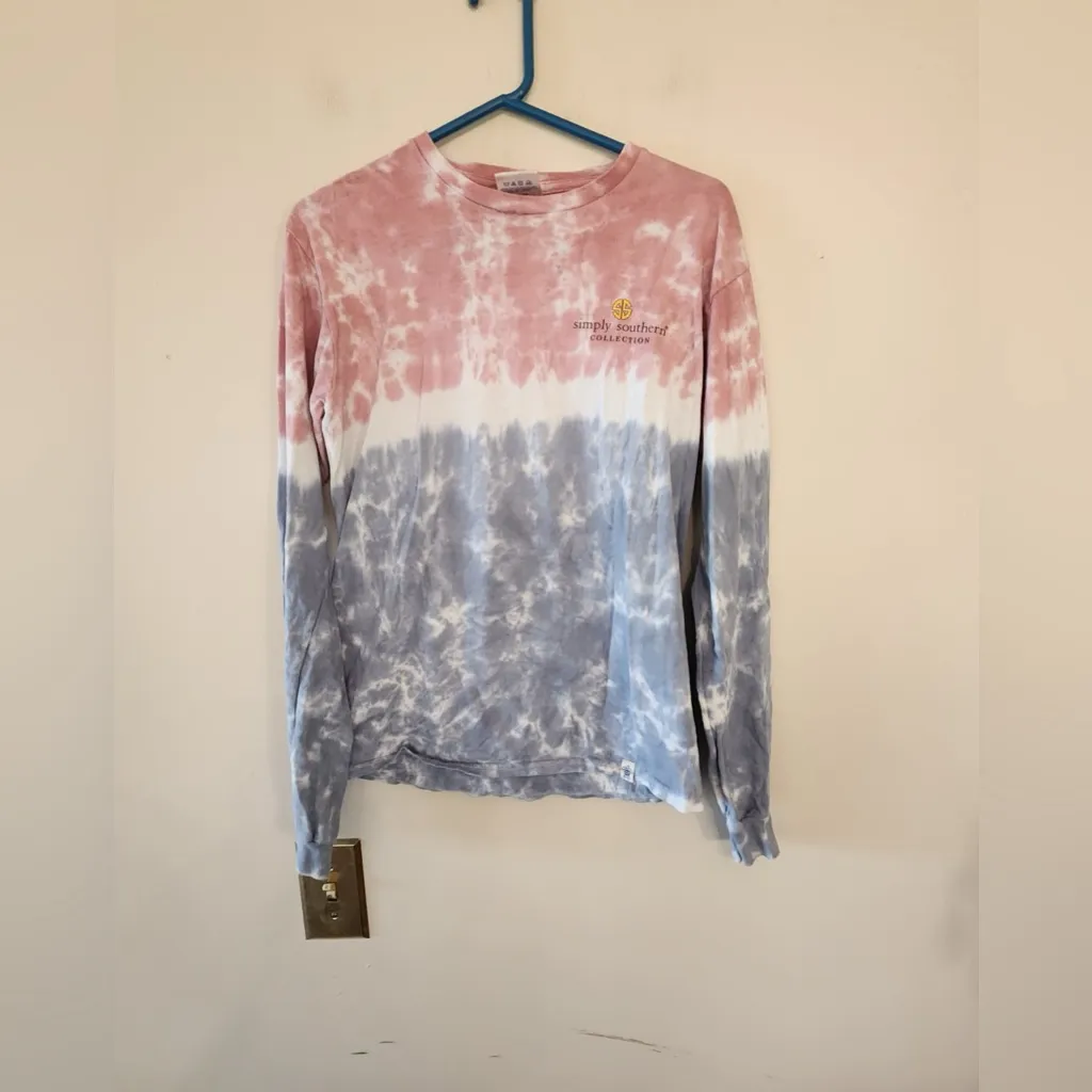 Simply Southern tye dye long sleeve live by the sun t shirt size womens small - Image 2