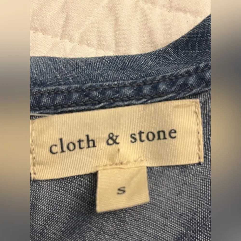 Cloth and Stone Anthropologie Womens Chambray Ruffle One Shoulder Dress NWOT - Image 4