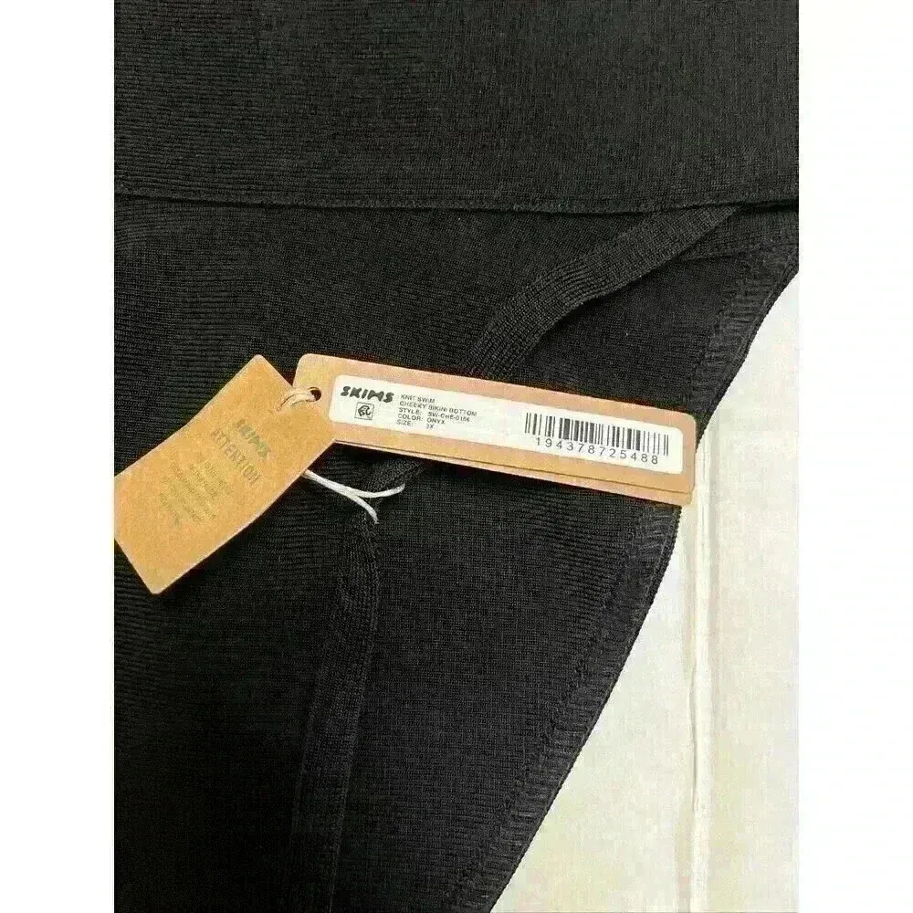 SKIMS Knit Swim Cheeky Bikini Bottom Onyx 3X (SW-CHE-0166) Bottoms - Image 2