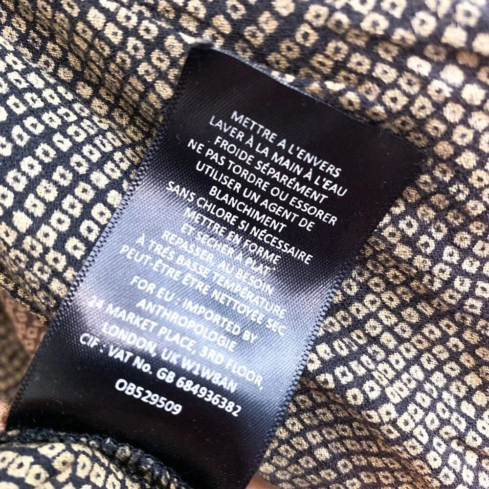 Akemi + Kim Anthropologie Suva Beaded Peplum Dip Dyed Tank Top Tan Black Medium - Image 9