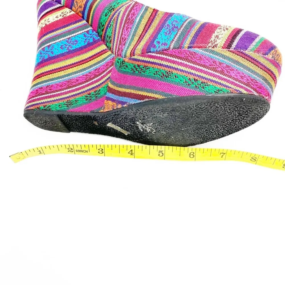 Pierre Dumas  Aztec Multicolored Platform Wedges, Size 8 - Image 9