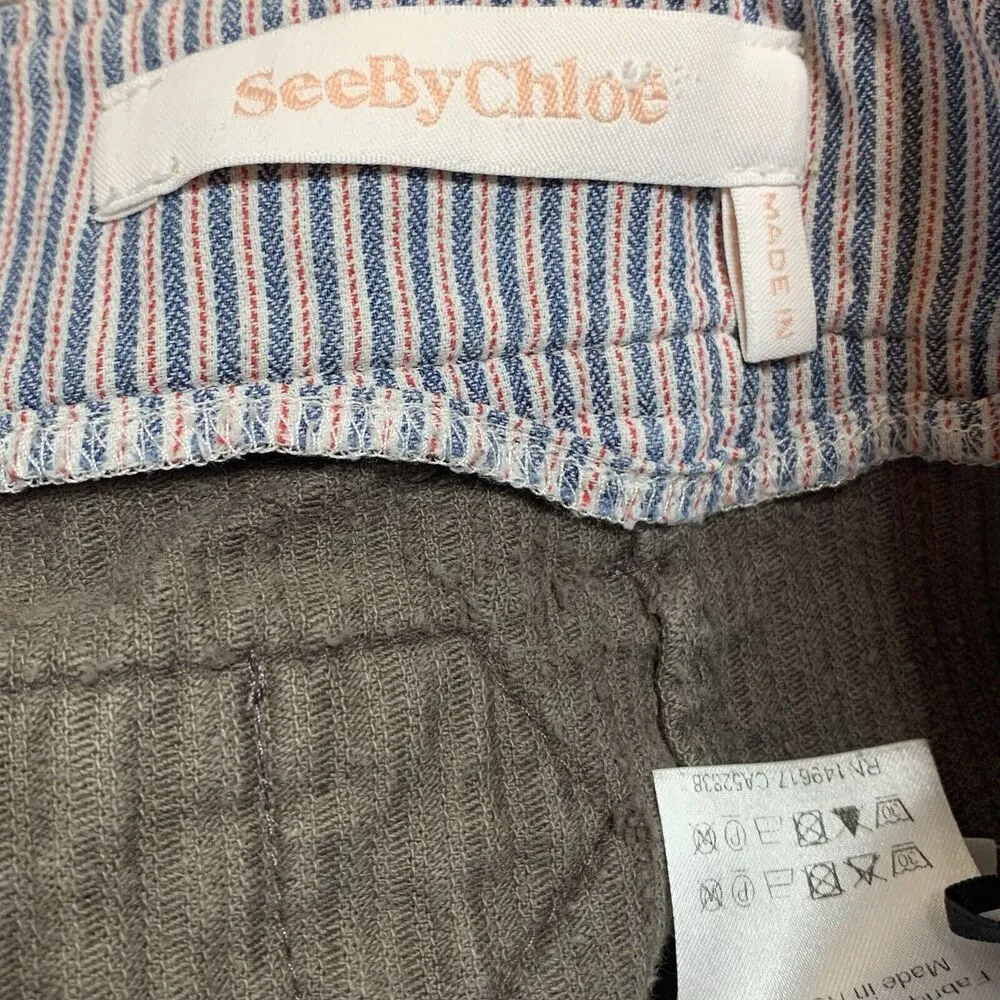 Corduroy Green Pants Trousers Women’s Sz 42 Mainly Brown Green-ish - Image 4