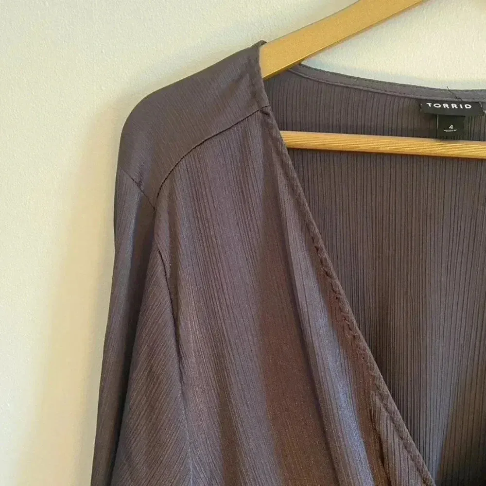 Faux Wrap Blouse with Belt - Image 5