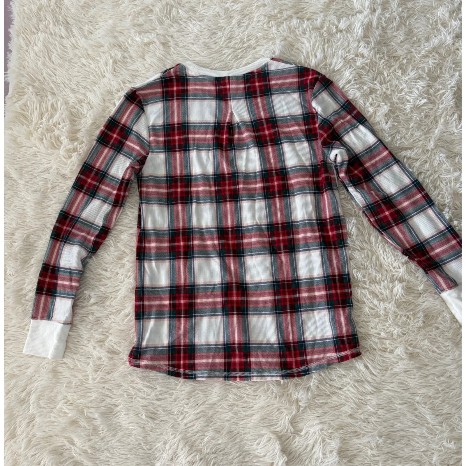 Stars Above Womens Pajama Set‎ Plaid Red White Lounge Sleepwear Medium M - Image 5