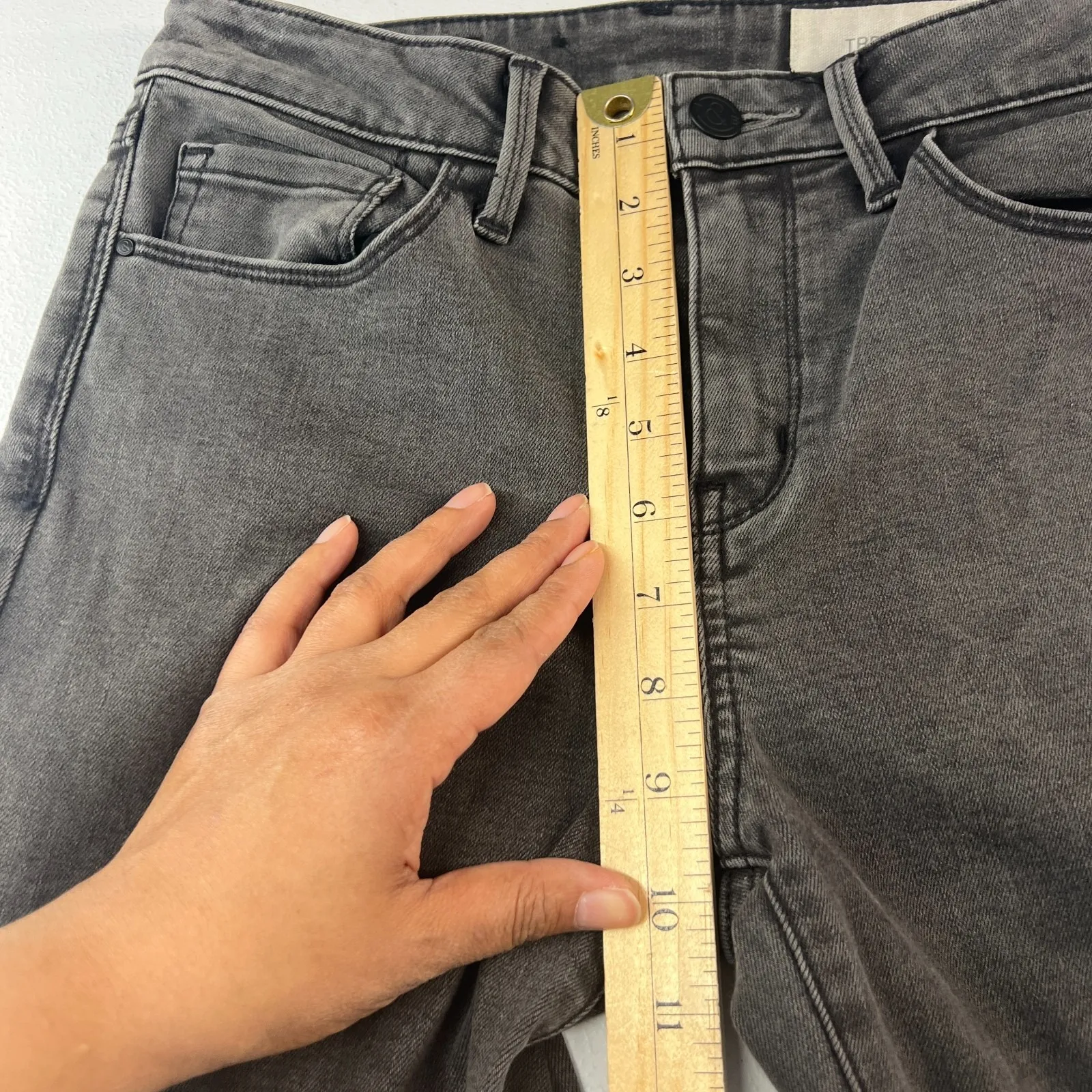 Treasure & Bond Skinny Flare Leg Jeans Womens 26 Grey Stretch High Rise - Image 9