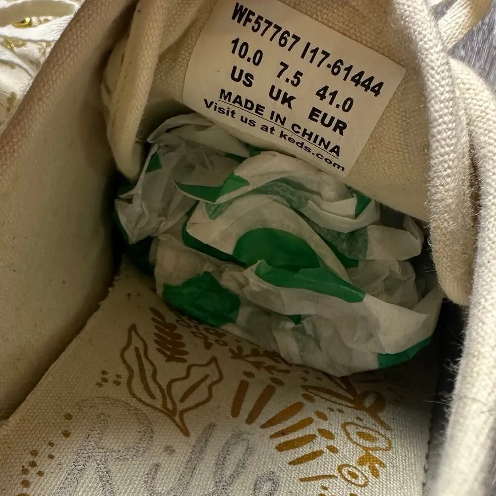 Keds x Rifle Paper Co. Queen Anne Gold Floral Print Sneakers - Image 6