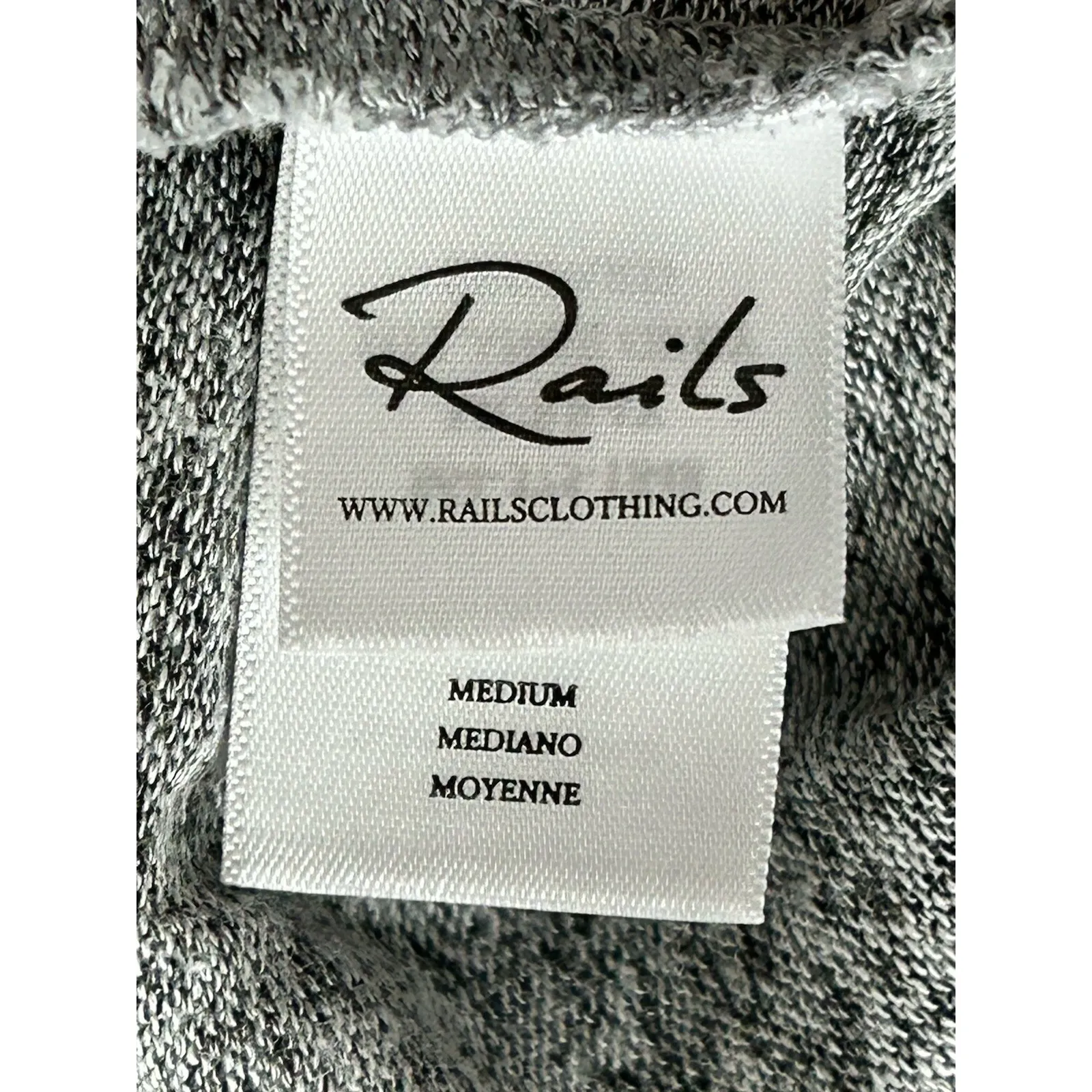 Rails Murray Melange Gray Leopard Hoodie Pullover Sweatshirt Sz M Soft Boxy Crop - Image 6