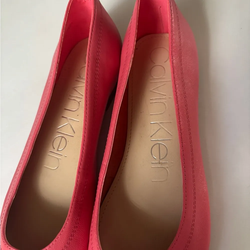 Calvin Kline pink Raya pointed toe leather flats size 8 classic ballet slip on - Image 7