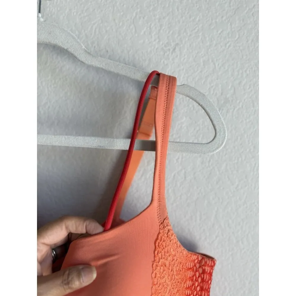 Cacique Women’s Ombré Linear Lace Smooth Balconette‎ Bra Orange Lace Size 42DD - Image 5