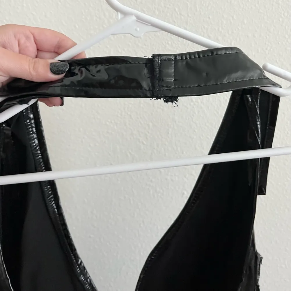 Sprit Halloween Leg Avenue Pat U Down Naughty Cop Black Vinyl Dress Costume S - Image 12