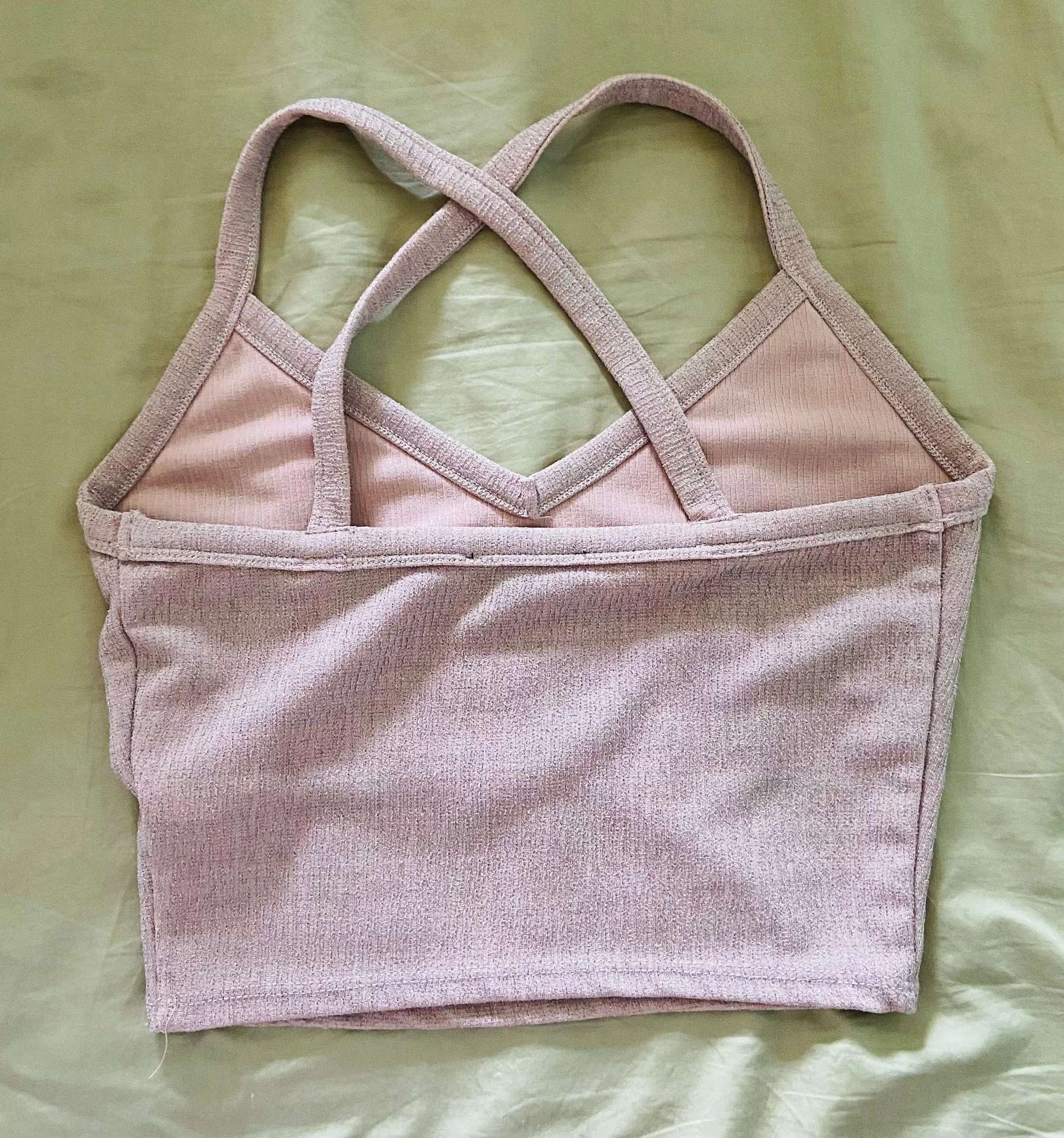 Pink Glitter Crop Top - Image 2