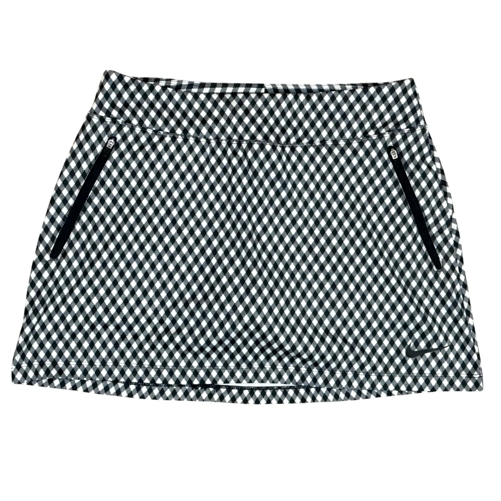 Nike Golf Womens Skort Black White Gingham Athletic Pickleball Tennis Skirt S - Image 2