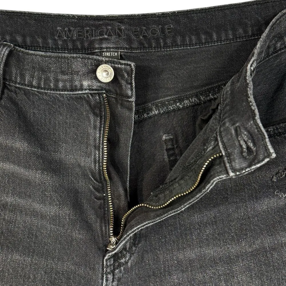 American Eagle SZ 16 Highest Rise 90s Boyfriend Jean Shorts Distressed Frayed - Image 4