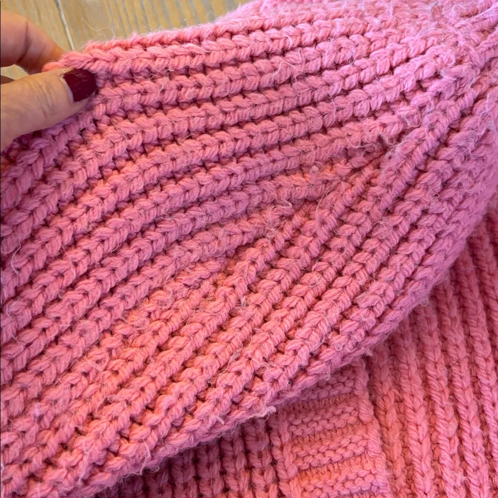 River Island  Chunky Open Cardigan in Pink - Image 4