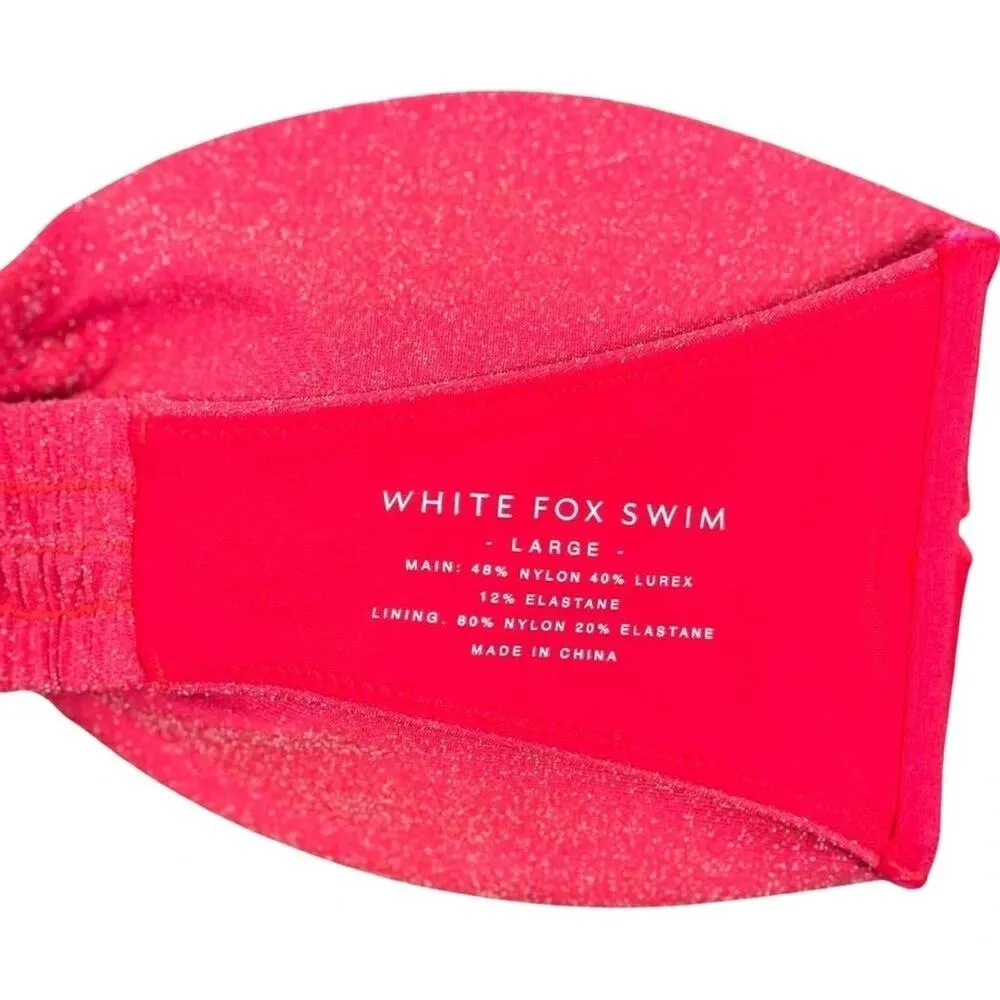 White Fox Boutique Women’s  Sun-kissed Bikini Top Cherry Sparkles Size Large - Image 2