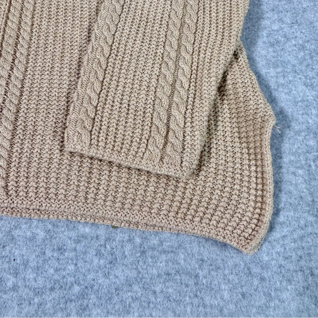 JEANNE PIERRE Women’s Cotton Knit Cowl Neck Sweater - Cream Size Large - Image 2