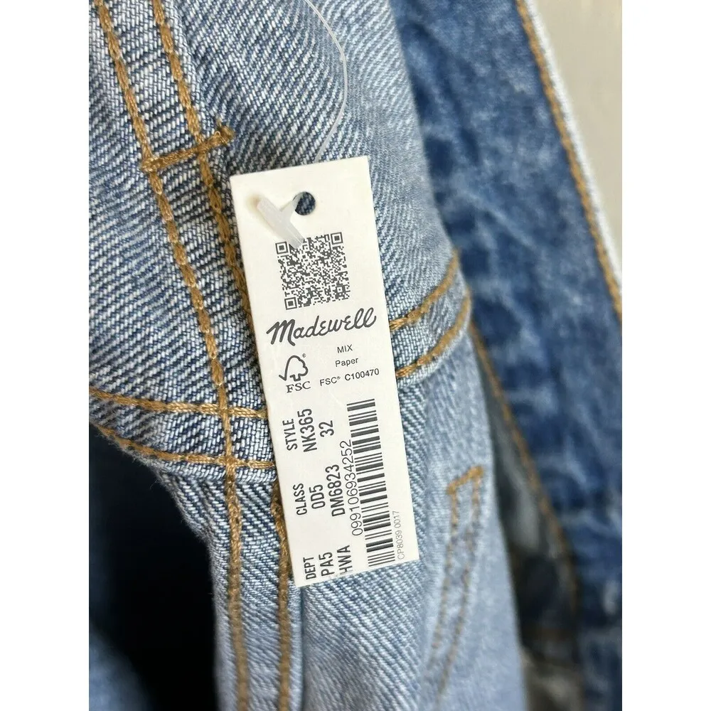 Madewell Rigid Denim A-Line Skirt Mini Raw Hem Medium Wash Plus Size 32 NWT - Image 6