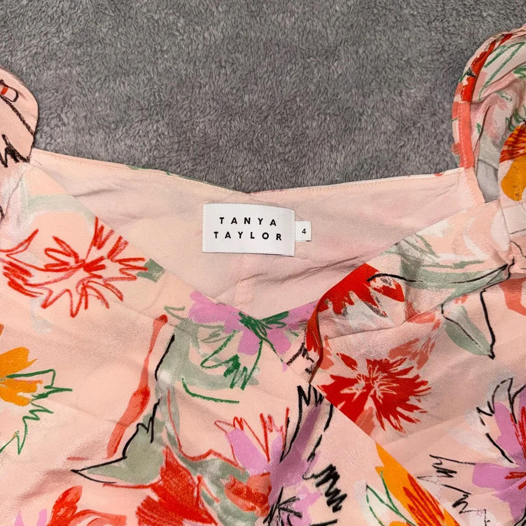 TANYA TAYLOR Anastasia floral-print wrap dress size - Image 5