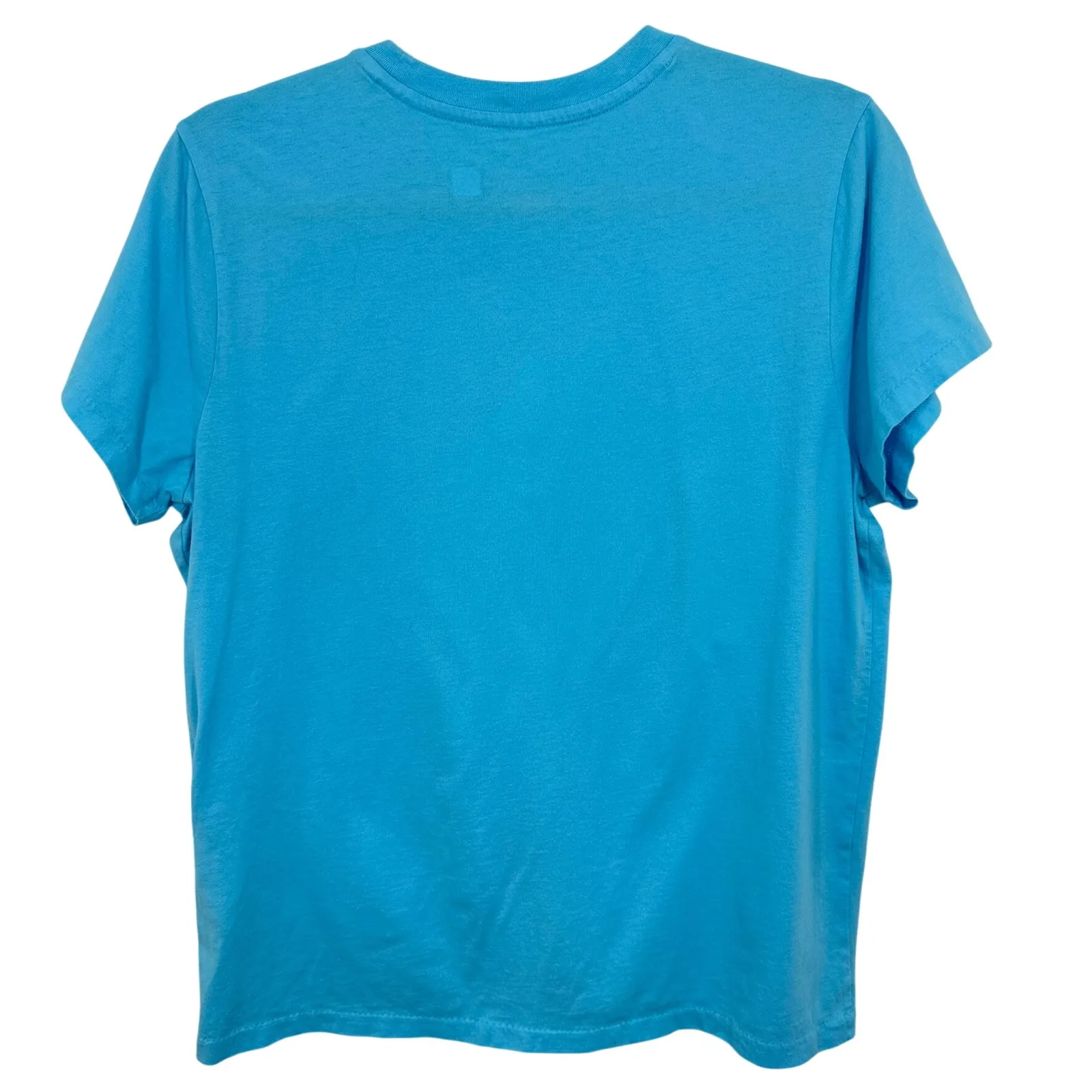 Polo Ralph Lauren T-Shirt Women's Large Rainbow‎ Colorful Pony Logo Blue Tee Top - Image 5