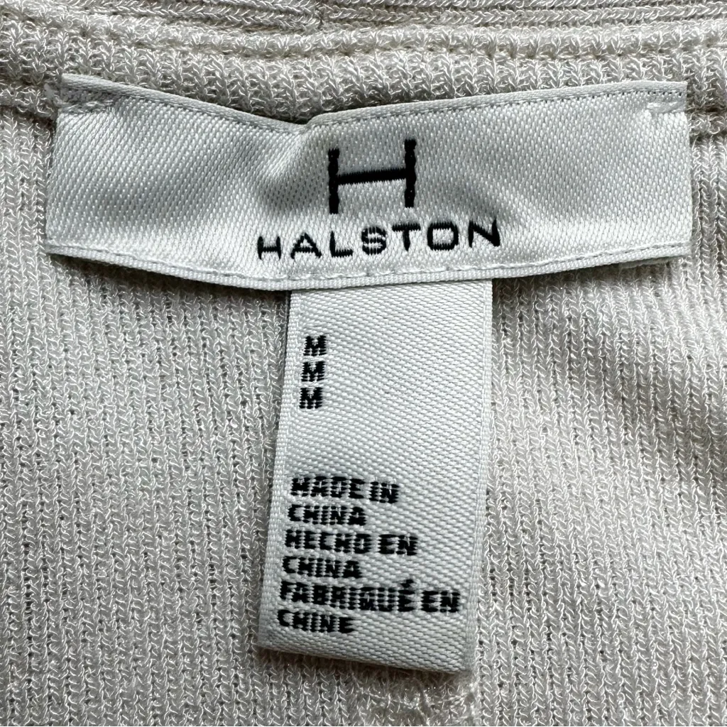 Halston Cream Open Front Longline Duster Cardigan, Sz Medium - Image 11