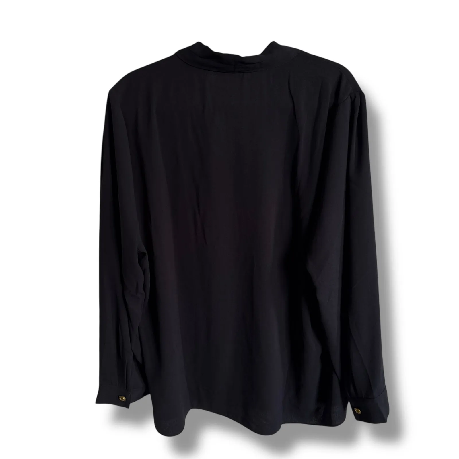 Soft‎ Surroundings Akira Blouse Black Womens 2X NEW NWT Long Sleeve Draped - Image 7