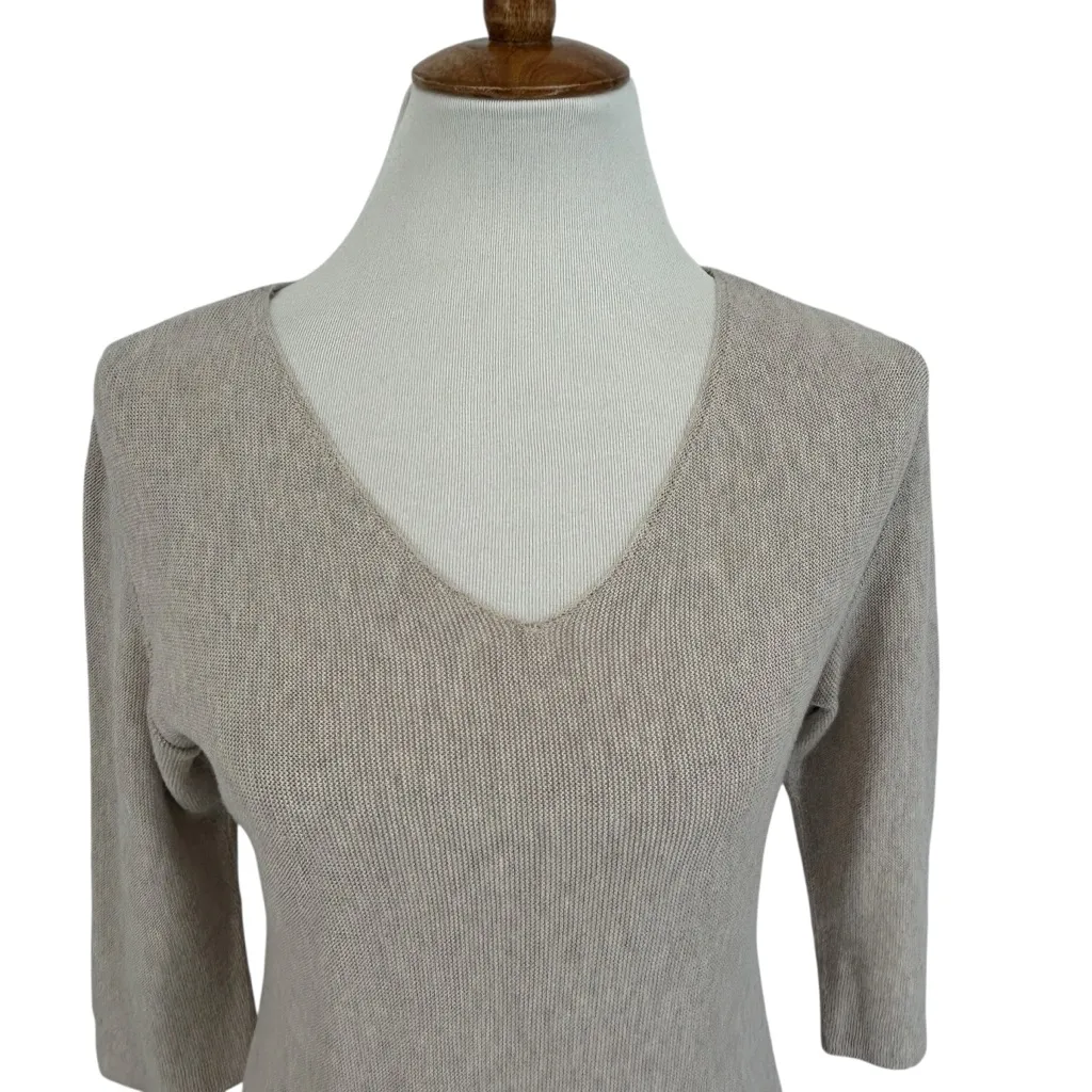 Peruvian Connection Oatmeal Pima Cotton Sweater Tunic, size M - Image 8