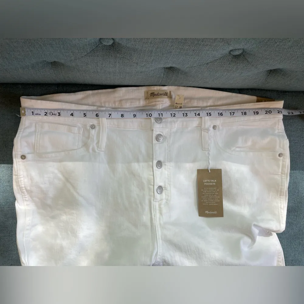 Madewell 10” High Rise Skinny Button Fly Raw Hem Skinny Jeans Size 36P - Image 7