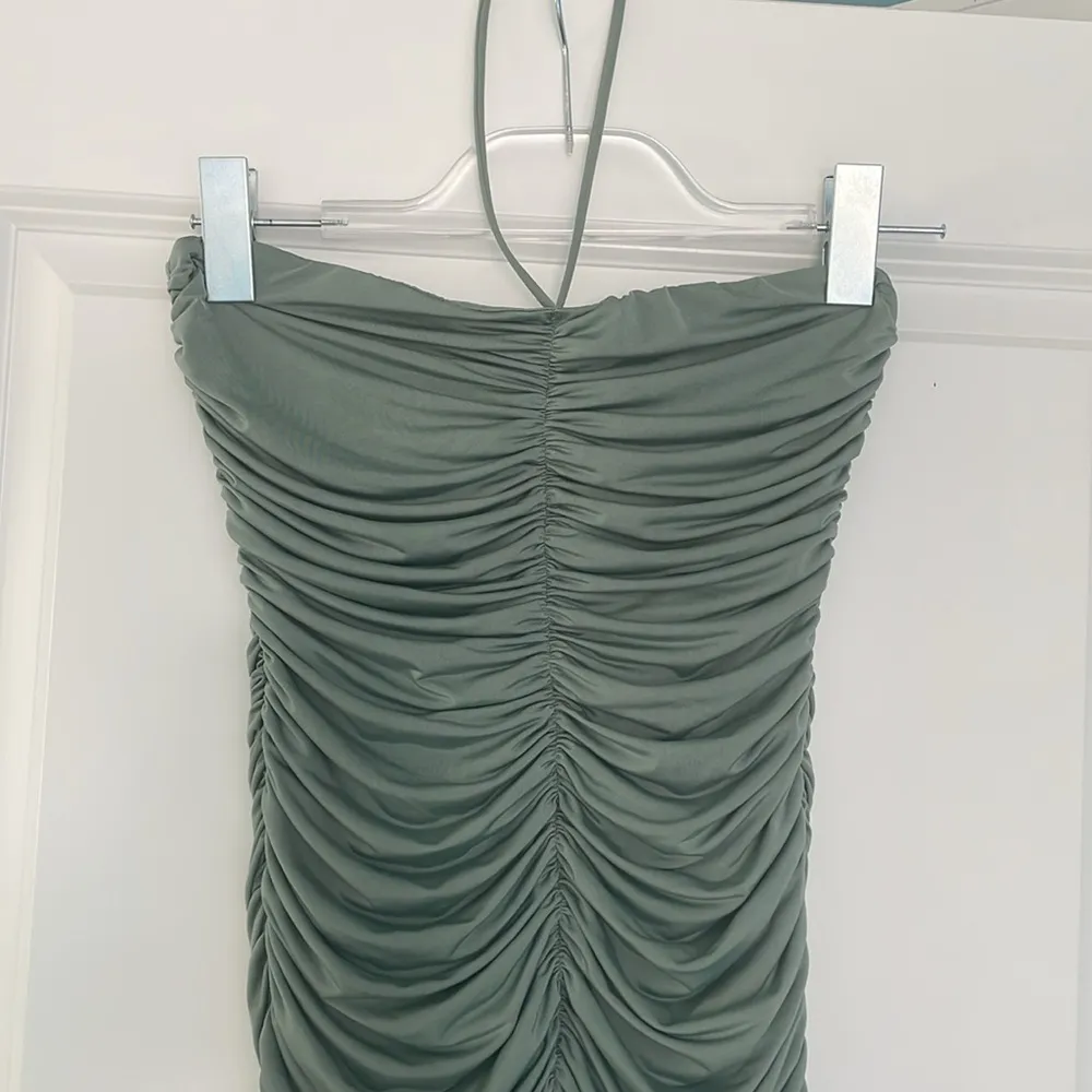 NWOT Lucy in the Sky Halter Ruched Mini Dress Green Size Small - Image 6