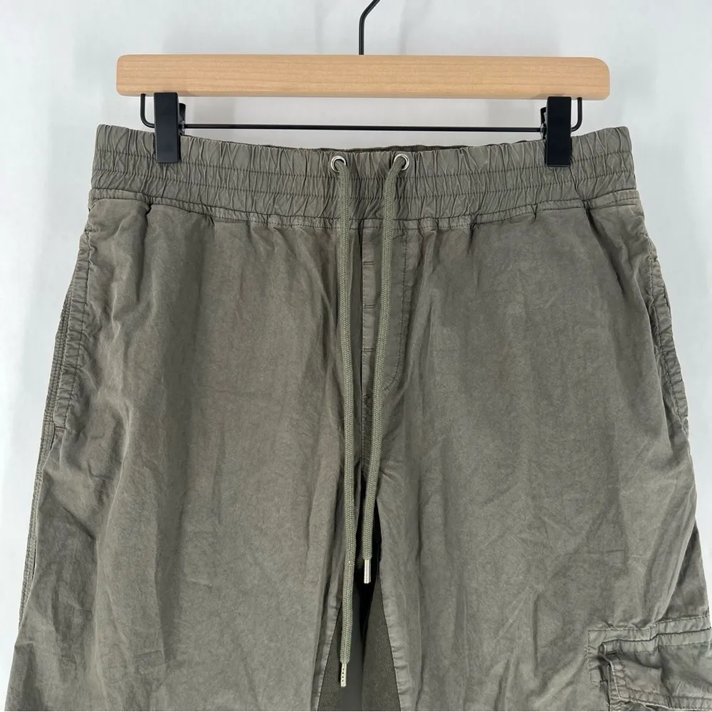 James Perse Mixed Media Parachute Pant Relaxed Fit Pull On Tapered Utility - Image 4