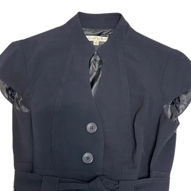 NWT Women's Sandra Darren‎ Navy Cap Sleeve Button down w/Belt Dress Sz 8 - Image 13