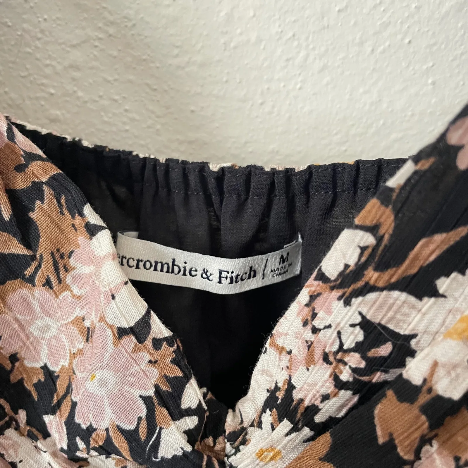 Abercrombie & Fitch Angel Sleeve Smocked Waist Floral Crinkle Mini Dress - Image 3