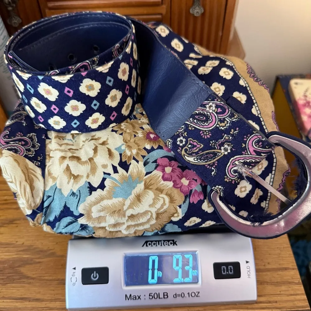 Vintage Lady Carol Petites Mixed Prints Open Front Jacket Dress w/ Belt Sz 10 Blue - Image 15