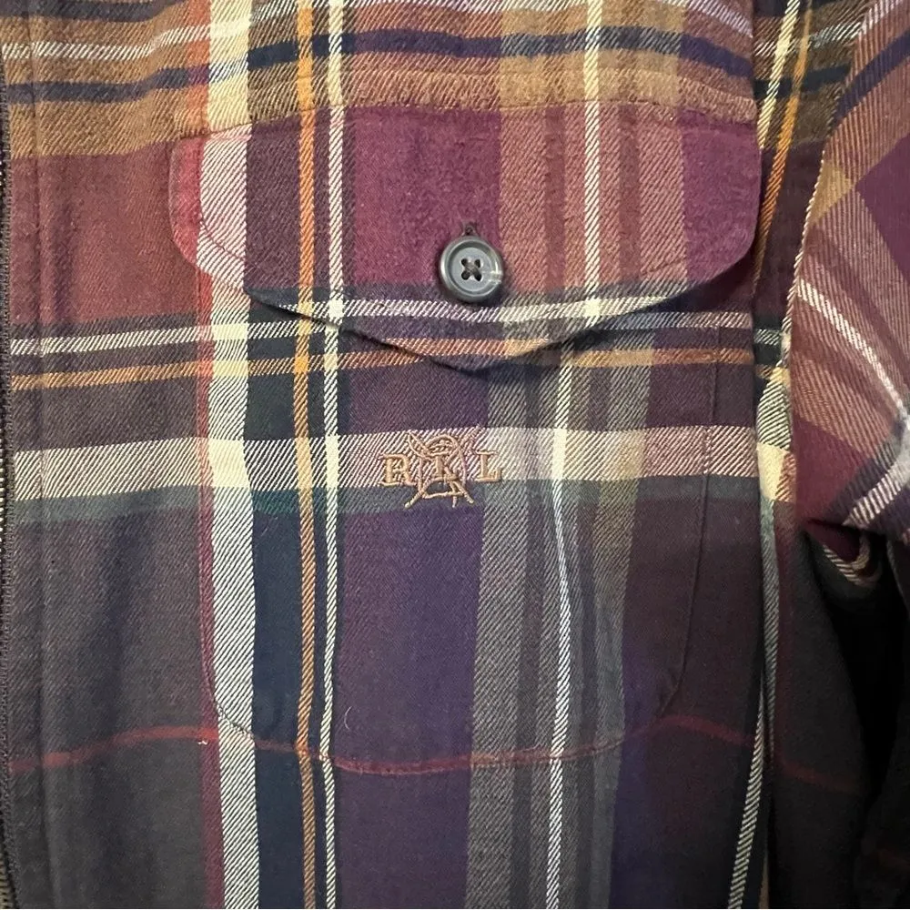 Lauren Ralph Lauren Womens Plaid Chore Jacket Shirt Sz M Shacket Western Preppy - Image 7
