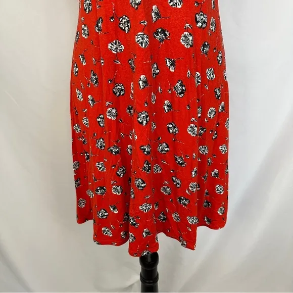 Philosophy‎ Dress Womens Large Red Floral V-Neck Adjustable Lace Up Back Summer - Image 4