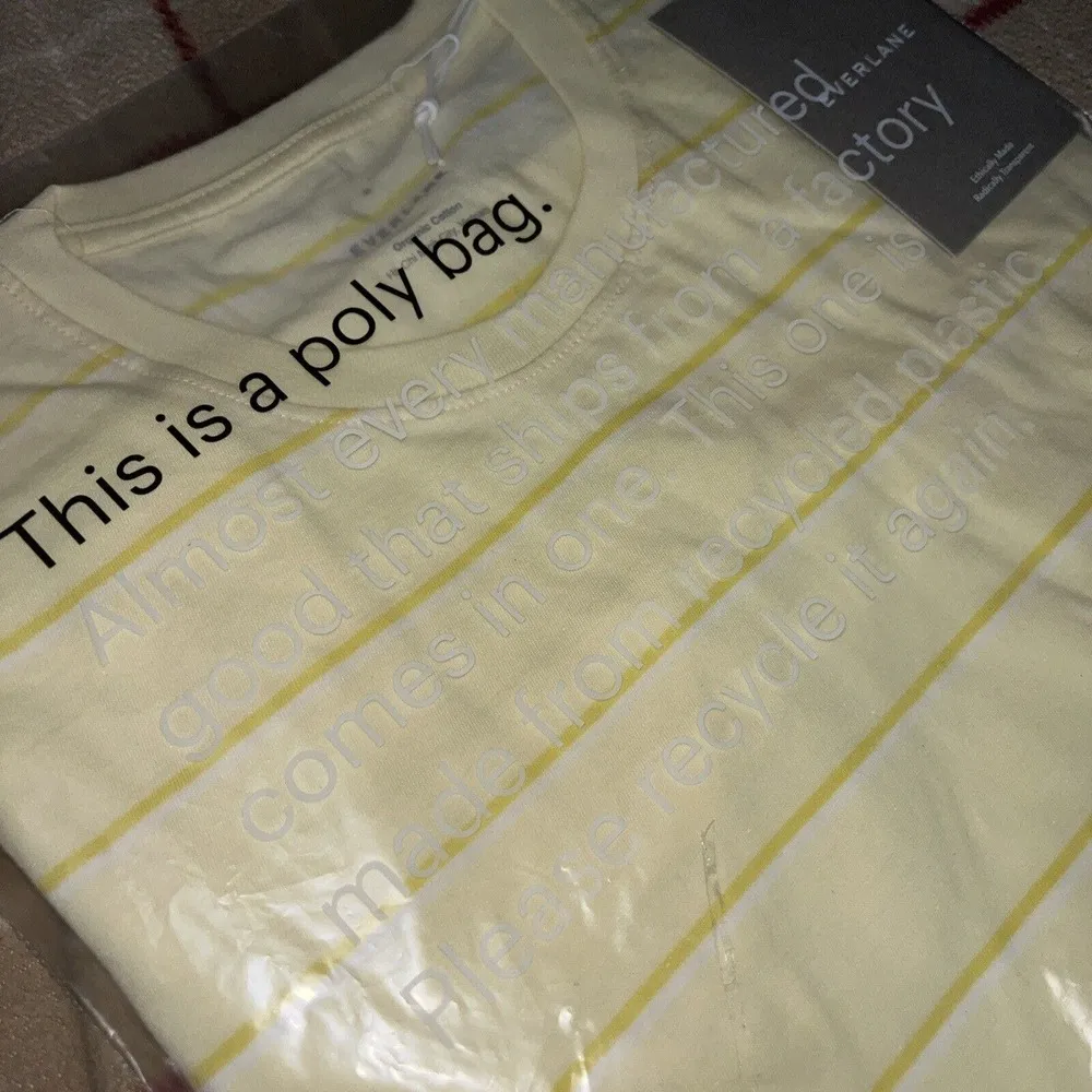 NWT Everlane Yellow Striped Organic Cotton Short Sleeve T-Shirt Womens Sz Small - Image 5