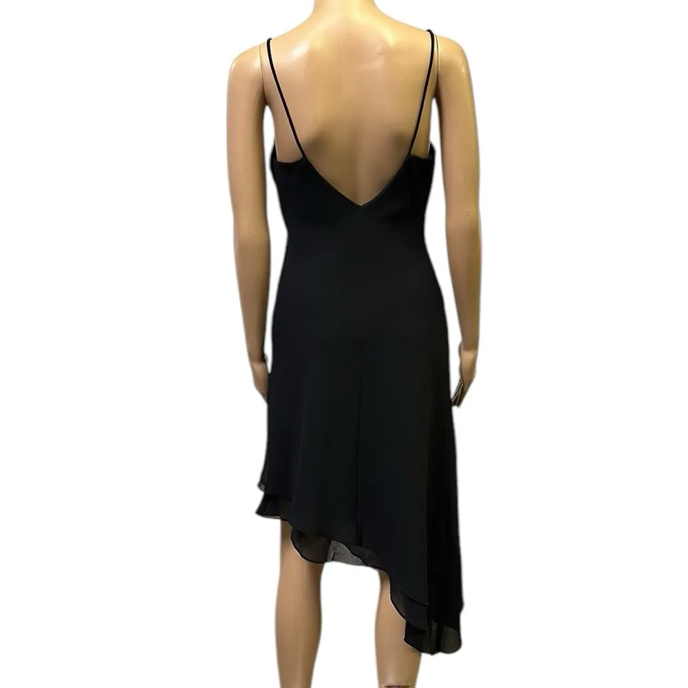 Vintage 90s Jump Black Semi Formal Lined Asymmetrical Sleeveless Dress Juniors 5 - Image 7