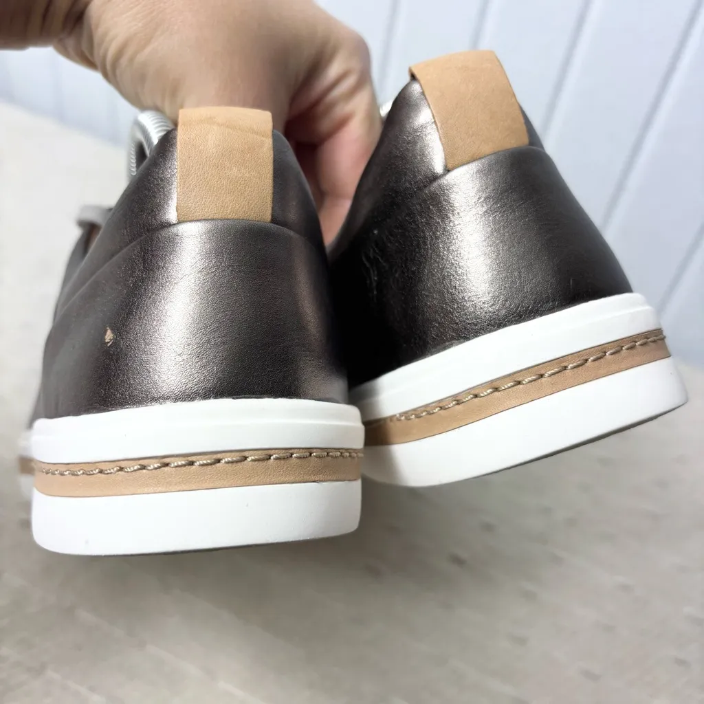 Clarks Un Maui Women’s Metallic Bronze Leather Trainers Shoes - Size 10M - Image 5