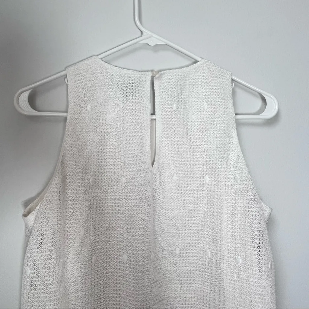 Ann Taylor Size 4 White Sleeveless Embroidered Floral Lace Sheath Dress - Image 6