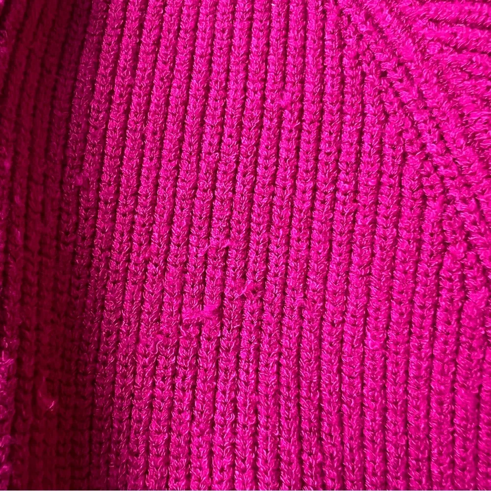 Jones New York Collection Cardigan Sweater Size Large Fuchsia Cable Knit D12 - Image 6