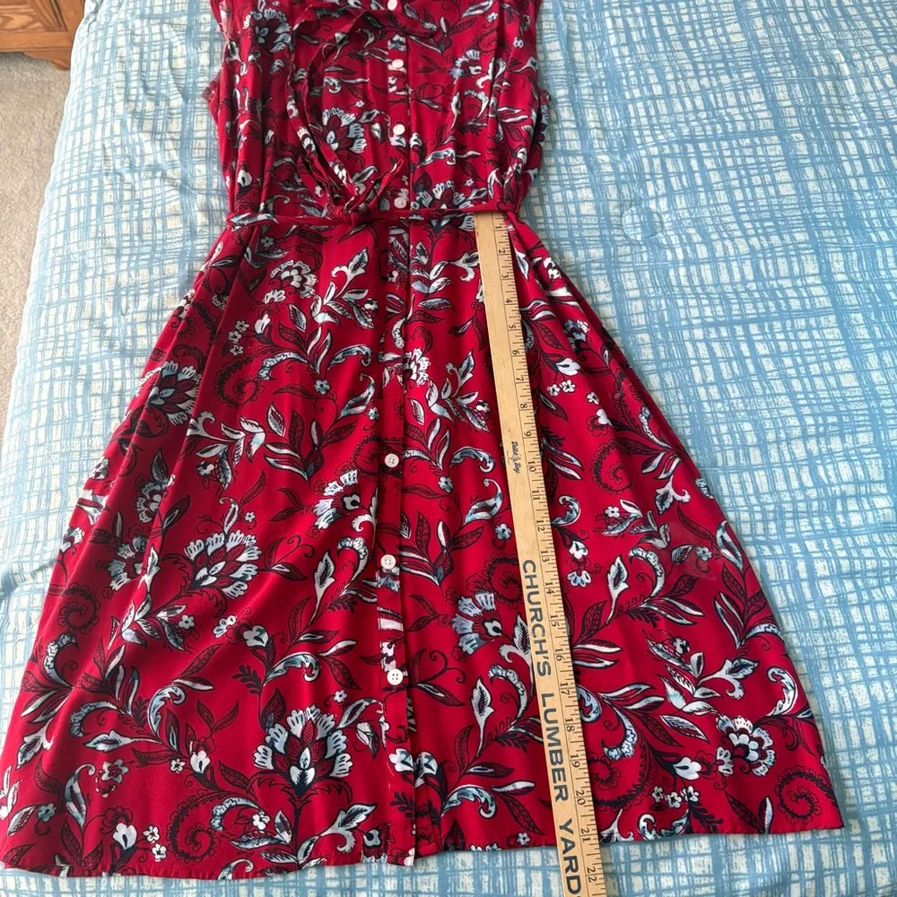 Croft & Barrow Red and Blue Sleeveless V-neck Sundress - Image 9